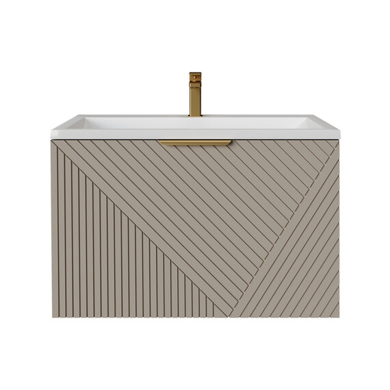 Тумба подвесная с раковиной Grossman Блисс 60 см 106045, бежевый матовый фото 4