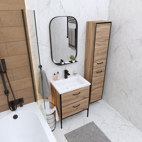 Тумба напольная с раковиной Grossman Неро 70 см 107004, альпийский дуб фото 7