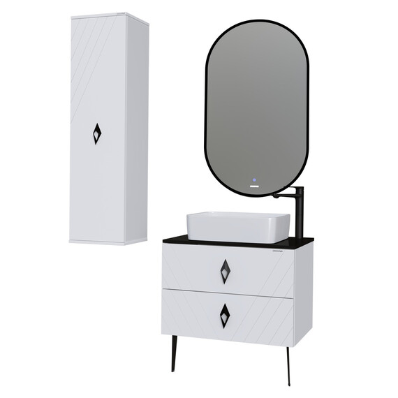 Тумба подвесная со столешницей Grossman Вива 70 см 107012 (раковина в комплекте) белый глянец фото 7