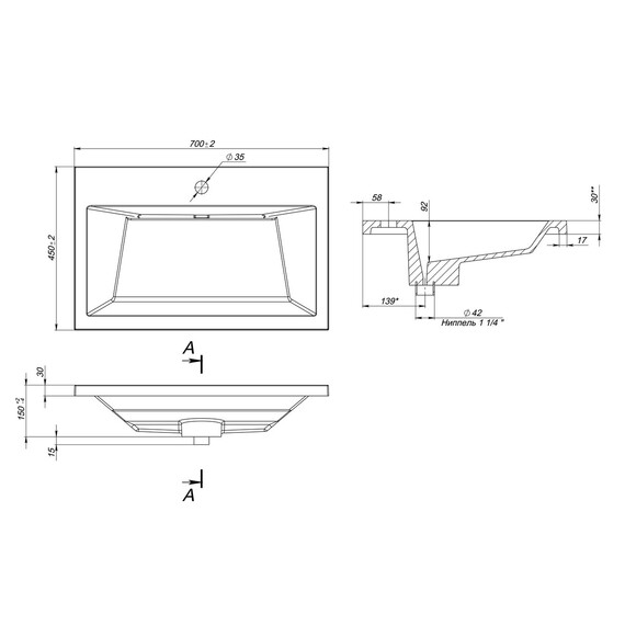Тумба подвесная с раковиной Grossman Блисс 70 см 107052, белый матовый фото 9
