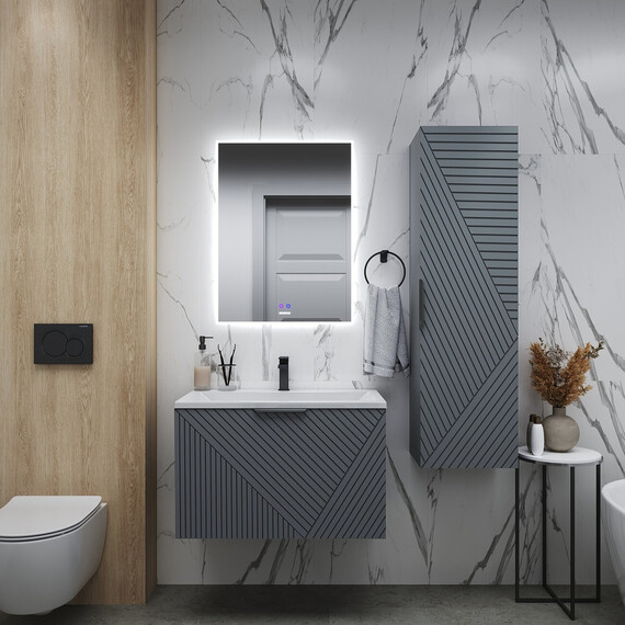 Тумба подвесная с раковиной Grossman Блисс 70 см 107053, графит матовый фото 7