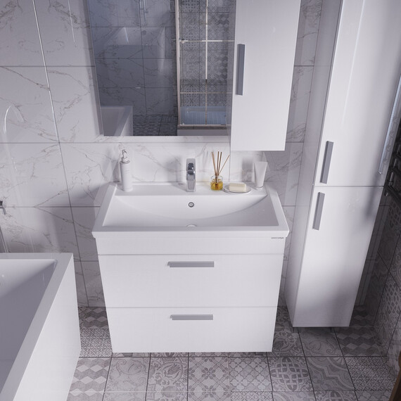 Тумба напольная с раковиной Grossman Нео 80 см 108019, белый фото 6