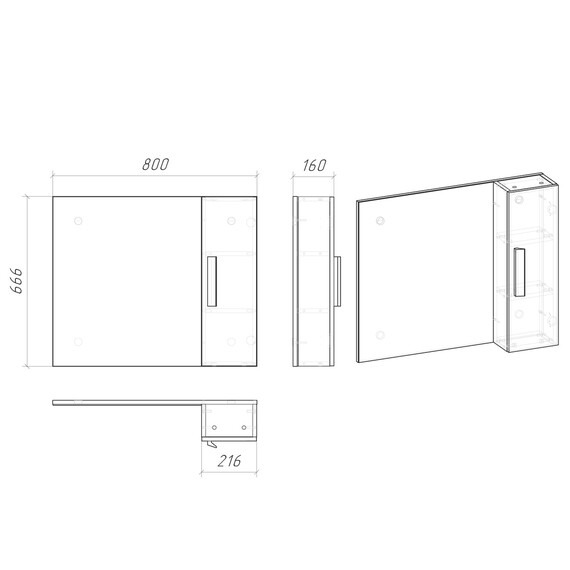 Зеркало-шкаф Grossman Нео 80 см  208024 фото 4