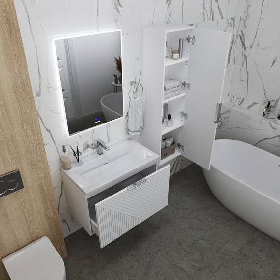 Пенал подвесной Grossman Блисс 37 см 303548, белый матовый фото 5