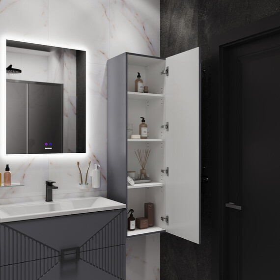 Пенал подвесной Grossman Луксор 42 см 303549, графит матовый фото 4