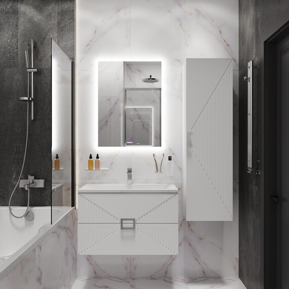 Пенал подвесной Grossman Луксор 42 см 303550, белый матовый фото 5