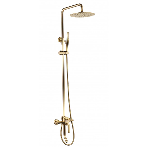 Душевая стойка с изливом Grocenberg GB7025MG, золото матовое фото 