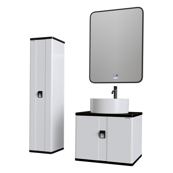 Тумба подвесная со столешницей Grossman Норма 60 см 106016 (раковина в комплекте) белый глянец фото 7