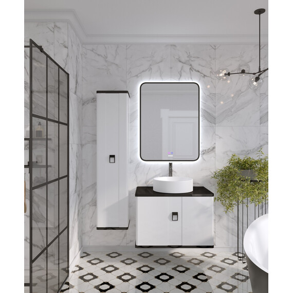 Тумба подвесная со столешницей Grossman Норма 60 см 106016 (раковина в комплекте) белый глянец фото 6