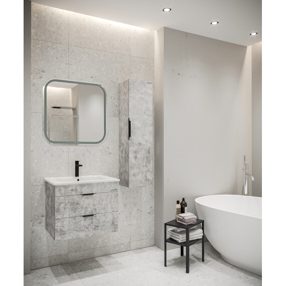 Тумба подвесная с раковиной Grossman Кросс 65 см 106501, бетон фото 3