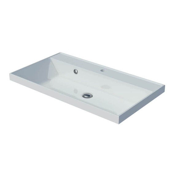 Тумба подвесная с раковиной Grossman Талис 80 см 108013, бетон пайн/серый фото 2