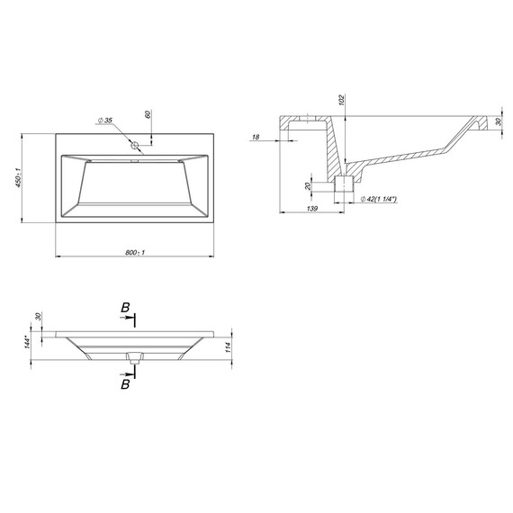 Тумба подвесная с раковиной Grossman Луксор 80 см 108052, бежевый матовый фото 9