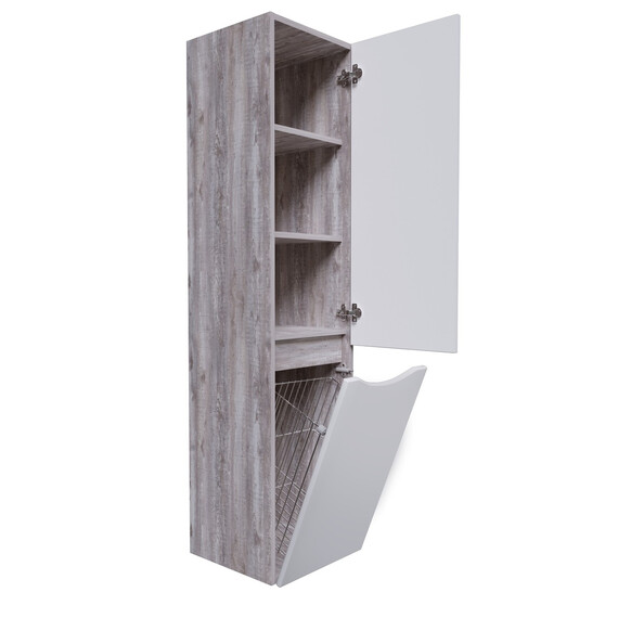 Пенал подвесной Grossman Талис 35 см 303508, бетон пайн/белый глянец фото 2