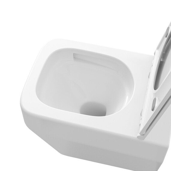 Унитаз подвесной безободковый Grossman GR-4410SQ с тонкой крышкой микролифт (система смыва Торнадо) фото 4