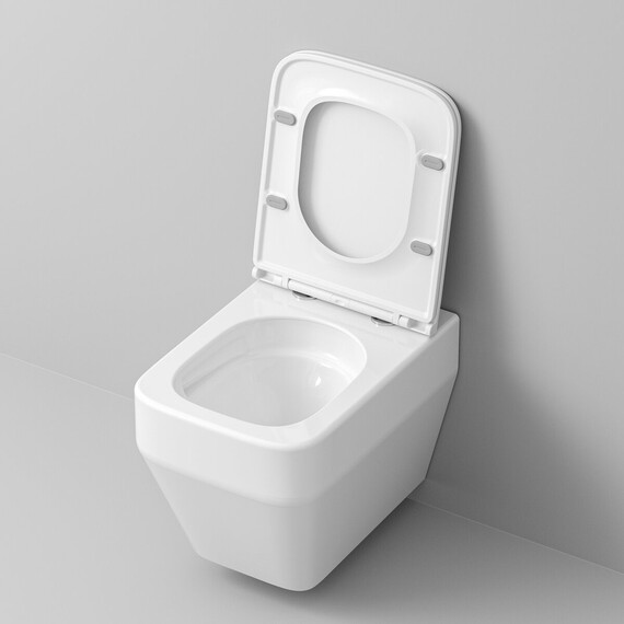 Унитаз подвесной безободковый Grossman GR-4410SQ с тонкой крышкой микролифт (система смыва Торнадо) фото 6