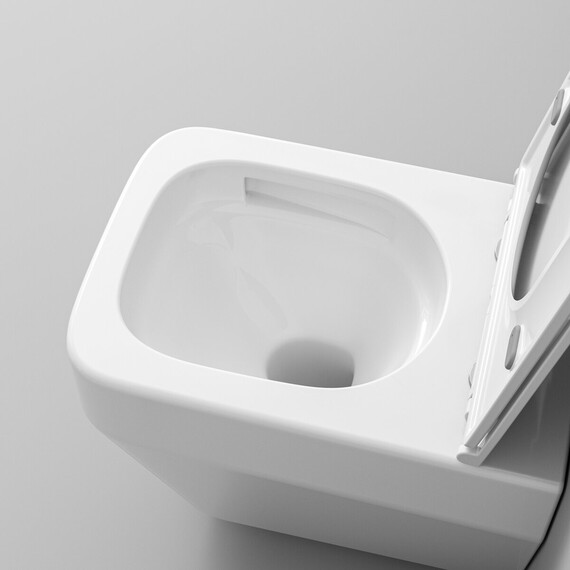 Унитаз подвесной безободковый Grossman GR-4410SQ с тонкой крышкой микролифт (система смыва Торнадо) фото 5