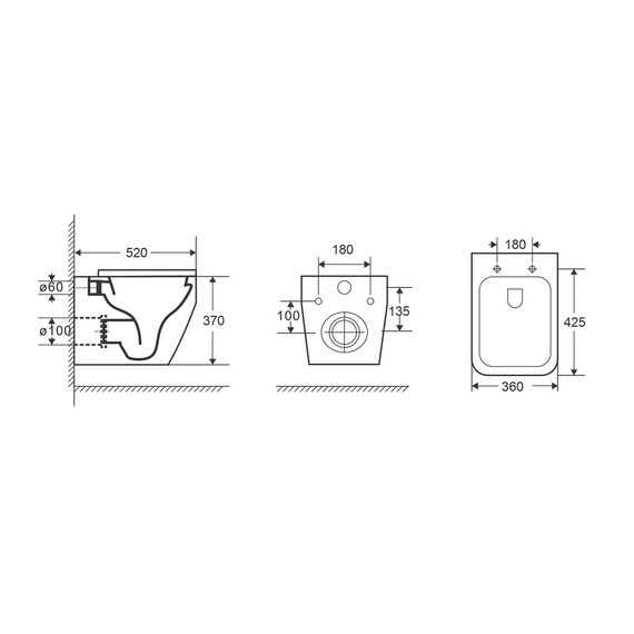 Унитаз подвесной безободковый Grossman GR-4410SQ с тонкой крышкой микролифт (система смыва Торнадо) фото 10