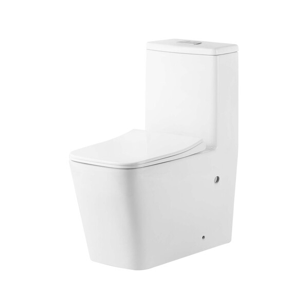 Унитаз-моноблок безободковый Grossman Classic GR-4486SQ с тонкой крышкой микролифт (система смыва Торнадо) фото 4