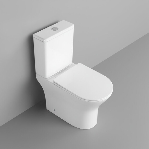 Унитаз-компакт безободковый Grossman Tornado GR-4489SQ с крышкой тонкой микролифт, белый глянцевый (система смыва Торнадо) фото 7