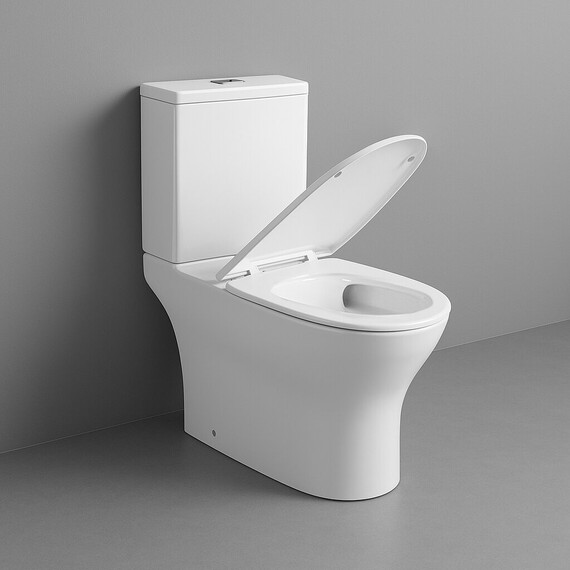 Унитаз-компакт безободковый Grossman Tornado GR-4489SQ с крышкой тонкой микролифт, белый глянцевый (система смыва Торнадо) фото 8