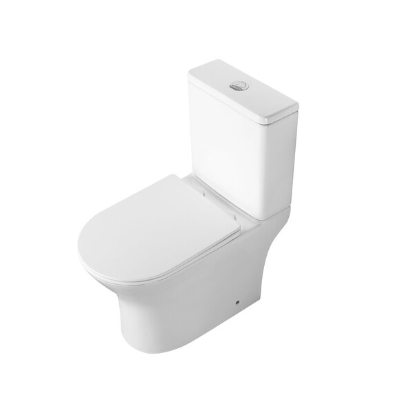 Унитаз-компакт безободковый Grossman Tornado GR-4489SQ с крышкой тонкой микролифт, белый глянцевый (система смыва Торнадо) фото 2