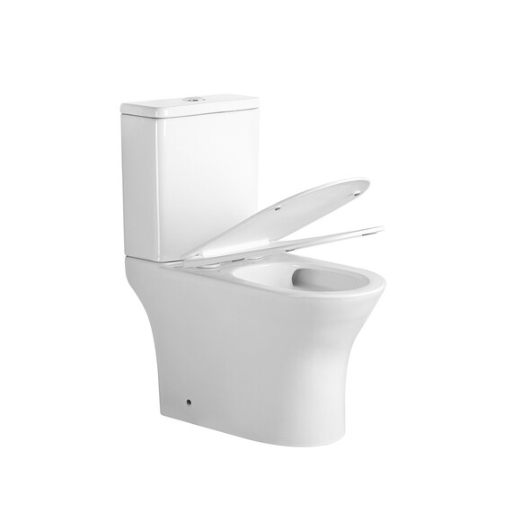 Унитаз-компакт безободковый Grossman Tornado GR-4489SQ с крышкой тонкой микролифт, белый глянцевый (система смыва Торнадо) фото 4