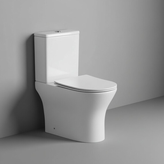 Унитаз-компакт безободковый Grossman Tornado GR-4489SQ с крышкой тонкой микролифт, белый глянцевый (система смыва Торнадо) фото 6