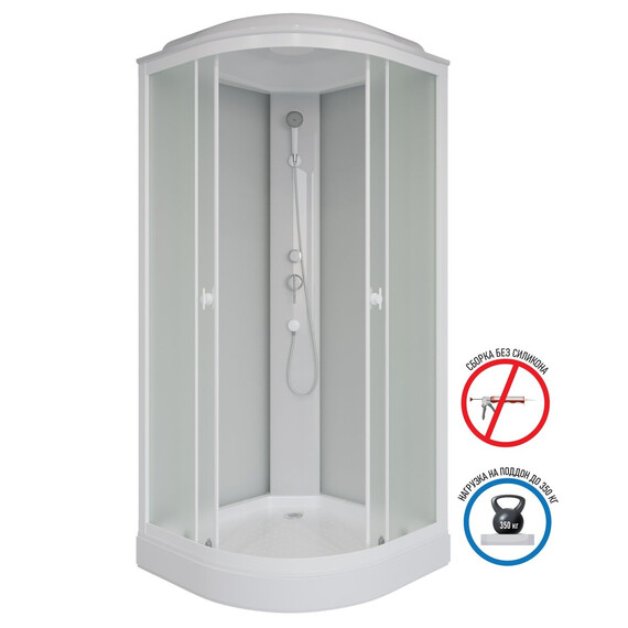 Душевая кабина Niagara Promo 80x80 см  P80/13/MT, белый/матовое (безсиликоновая сборка) фото 