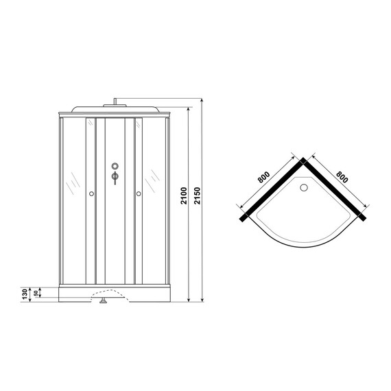 Душевая кабина Niagara Promo 80x80 см  P80/13/MT, белый/матовое (безсиликоновая сборка) фото 9