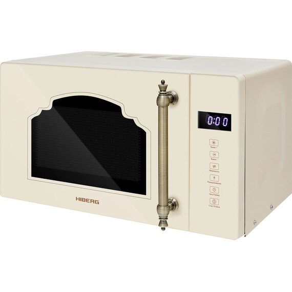 Отдельностоящая микроволновая печь Hiberg i-VM 4088 YR (бежевое стекло) фото 6