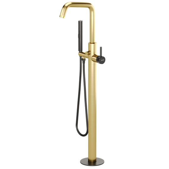 Смеситель для ванны Allen Brau Priority 5.31008-GB31 (со скрытой частью) золото/чёрный фото 