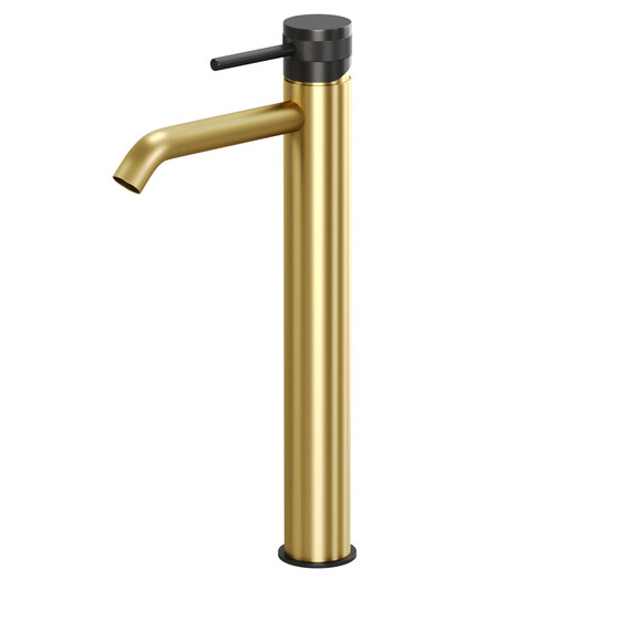 Смеситель для раковины высокий Allen Brau Priority 5.31A02-GB31, золото/чёрный фото 