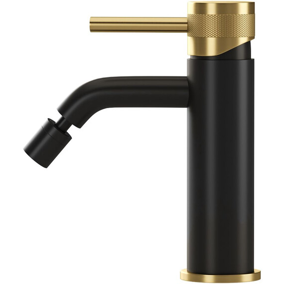 Смеситель для биде Allen Brau Priority 5.31A04-31GB (с донным клапаном) чёрный/золото фото 