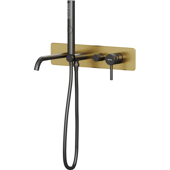 Смеситель для ванны Allen Brau Priority 5.31A05-GB31 (со скрытой частью) золото/чёрный фото 