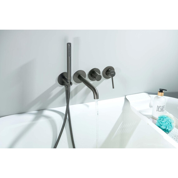 Смеситель для ванны Aquatek Европа AQ1344BGM (со скрытой частью) оружейная сталь фото 3