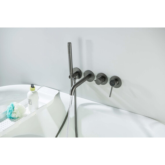 Смеситель для ванны Aquatek Европа AQ1344BGM (со скрытой частью) оружейная сталь фото 4
