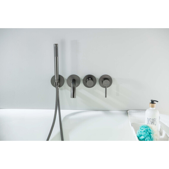 Смеситель для ванны Aquatek Европа AQ1344BGM (со скрытой частью) оружейная сталь фото 5