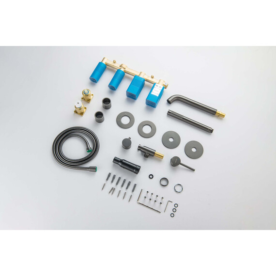 Смеситель для ванны Aquatek Европа AQ1344BGM (со скрытой частью) оружейная сталь фото 7