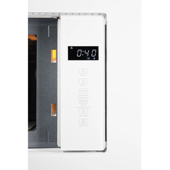 Встраиваемая микроволновая печь Hiberg i-VM 6502 W (белое стекло) фото 8