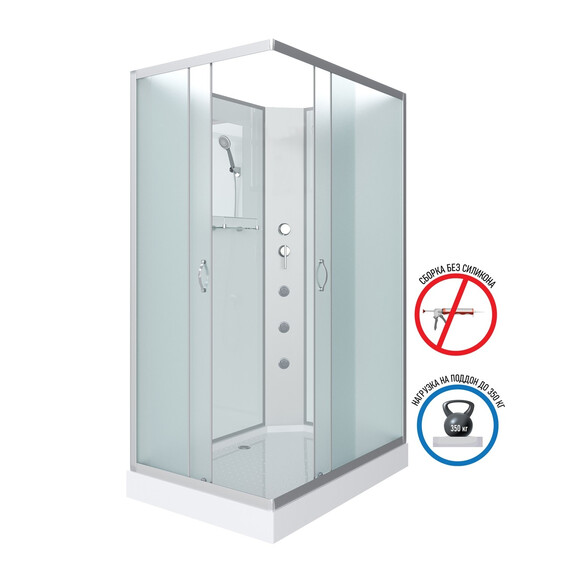 Душевая кабина Niagara Classic 120x90 см 432953QBKG, хром/матовое (безсиликоновая сборка) фото 