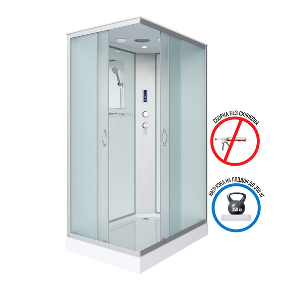 Душевая кабина Niagara Classic 120x90 см 432953QP, хром/матовое (безсиликоновая сборка) фото 