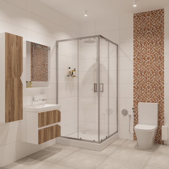 Душевое ограждение Niagara Nova 80x80 см 66880811, хром/прозрачное фото 2