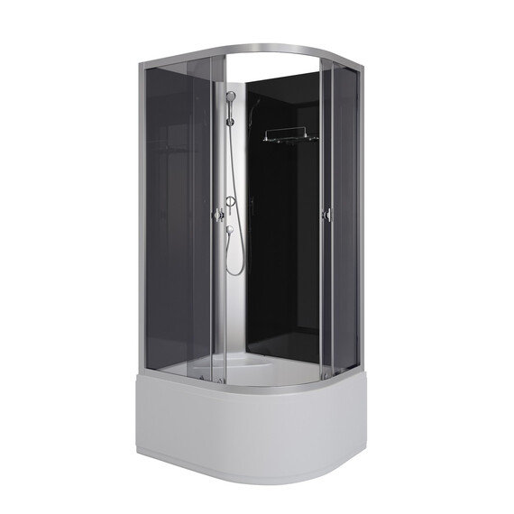 Душевая кабина Niagara Eco 90x70 см E90/70/40L/TN/BK, хром/тонированное (безсиликоновая сборка) фото 2