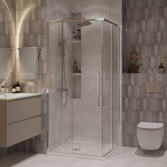 Душевое ограждение Niagara Nova 90x90 см NG-6623-34, хром/прозрачное фото 3