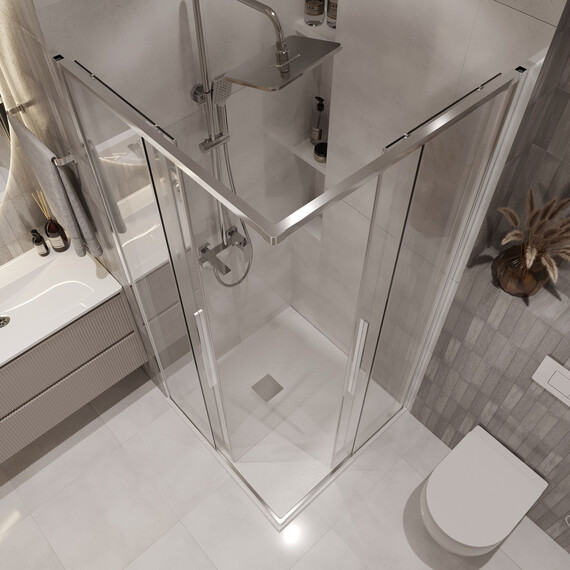 Душевое ограждение Niagara Nova 100x100 см NG-6624-34, хром/прозрачное фото 5