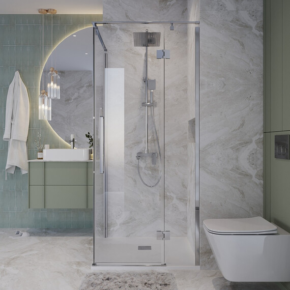 Душевое ограждение Niagara Nova 90x90 см NG-6631-34, хром/прозрачное фото 4