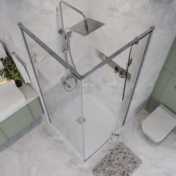 Душевое ограждение Niagara Nova 100x100 см NG-6632-34, хром/прозрачное фото 5