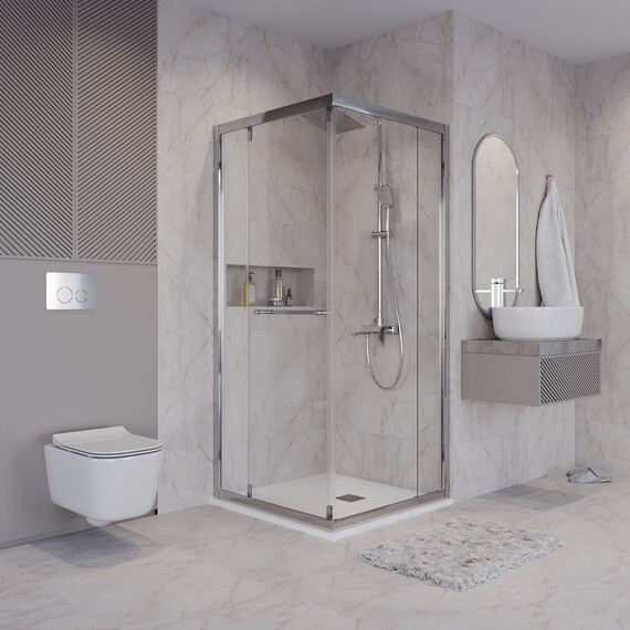 Душевое ограждение Niagara Nova 100x100 см NG-6635-34, хром/прозрачное фото 2