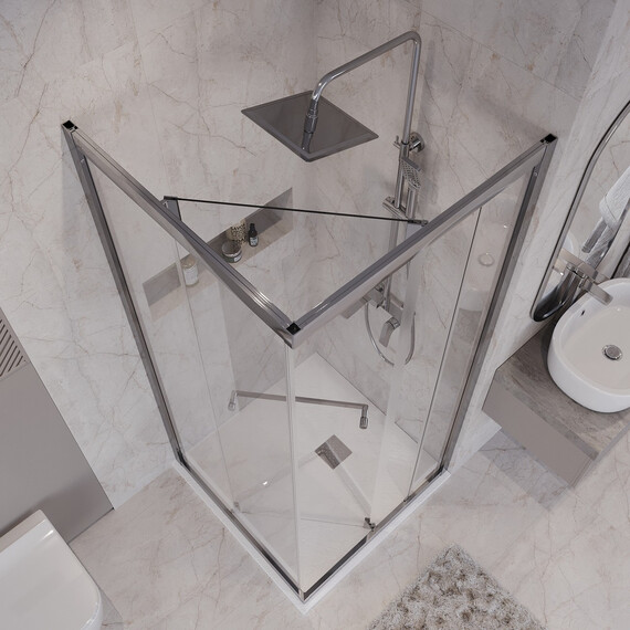 Душевое ограждение Niagara Nova 100x100 см NG-6635-34, хром/прозрачное фото 5