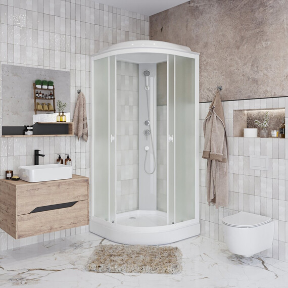 Душевая кабина Niagara Promo 100x100 см P100/13/MT, белый/матовое (безсиликоновая сборка) фото 2